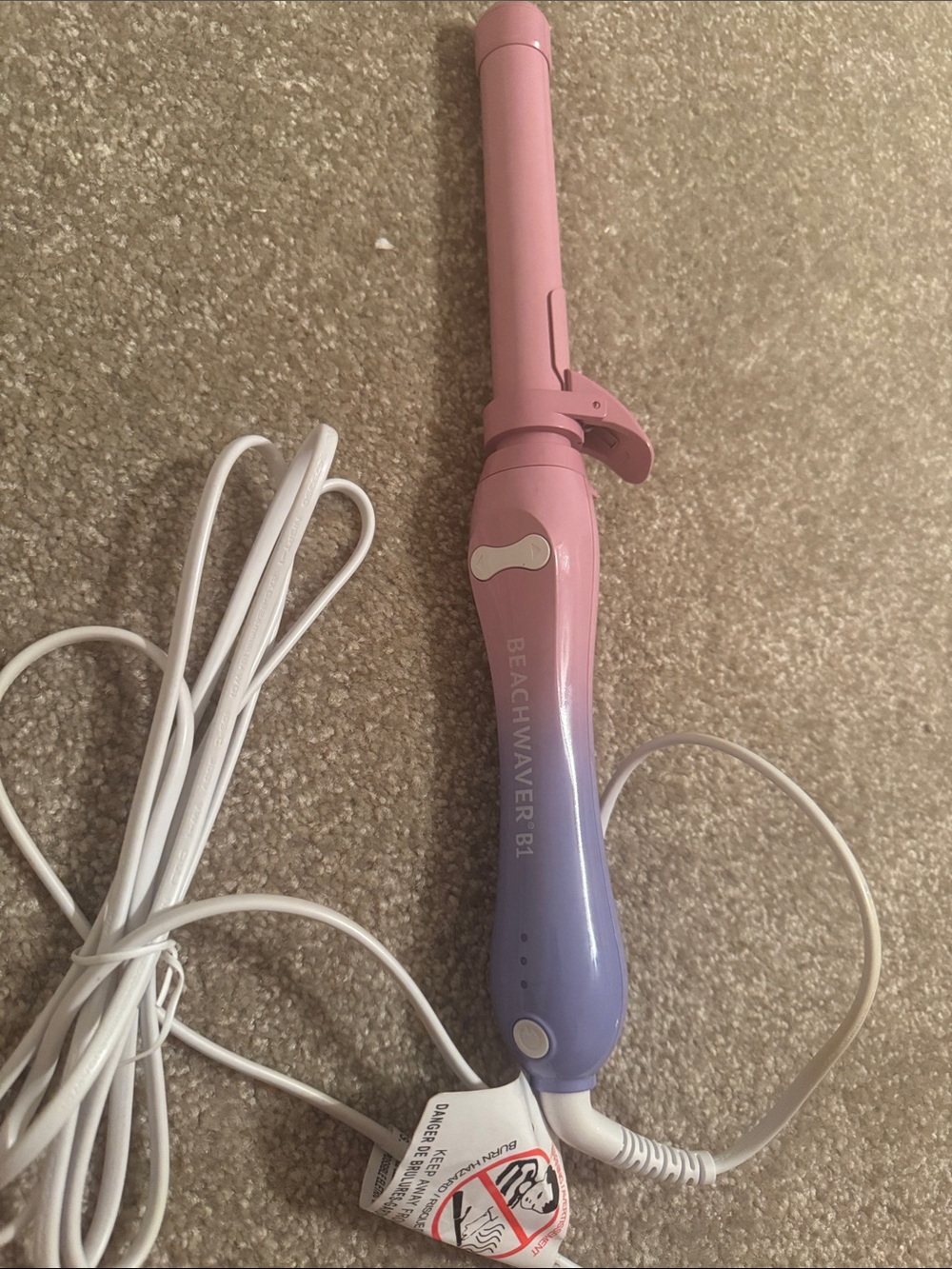The Beachwaver Co. Pink and Purple Ombre Colored Curling Iron: B1💕